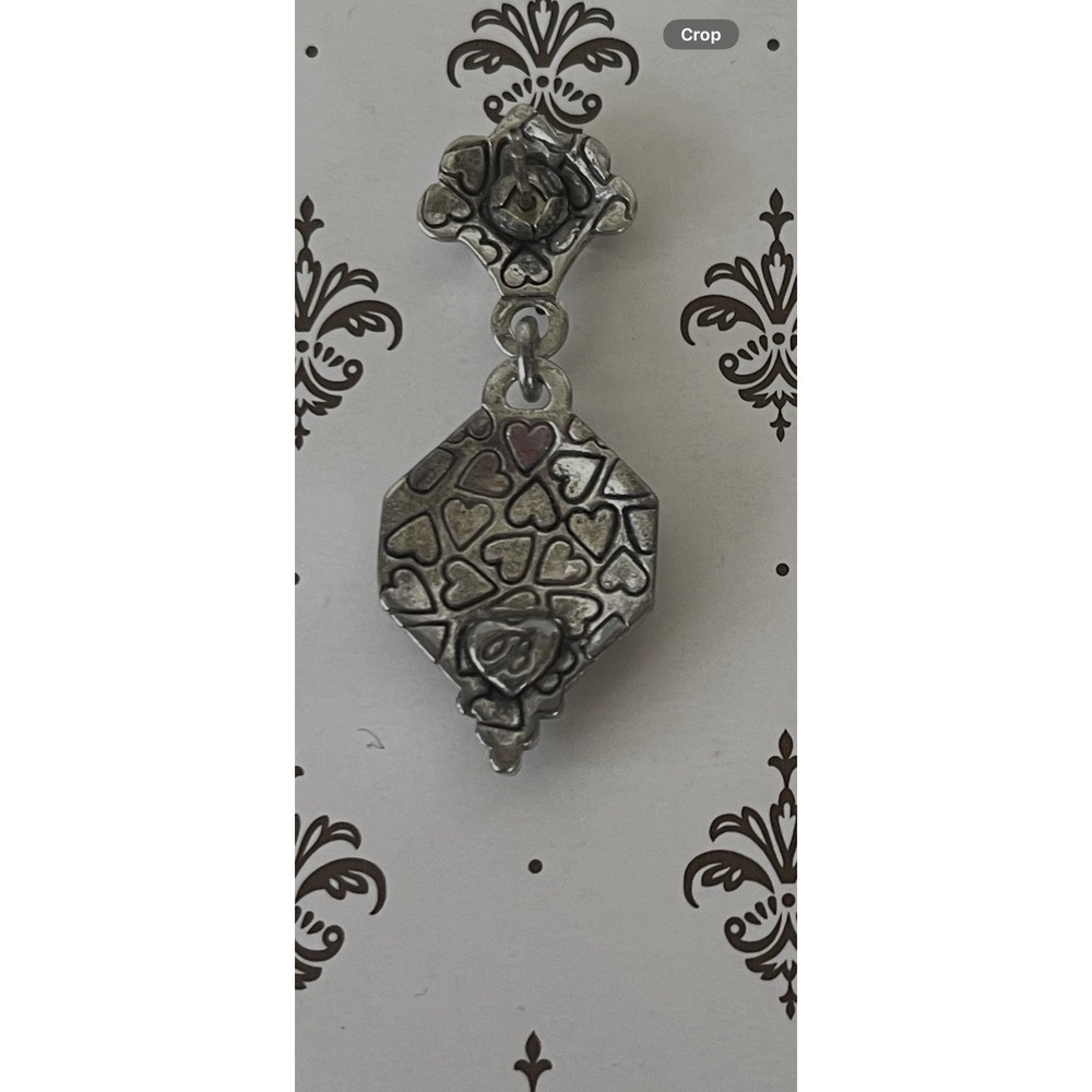 Vintage Brighton Collectibles Retired Two Tone Fleur De Lis Dangle Earrings - Picture 8 of 8